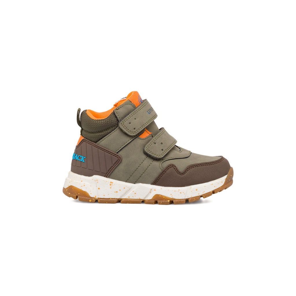 Sneakers da bambino verde militare con logo Lumberjack
