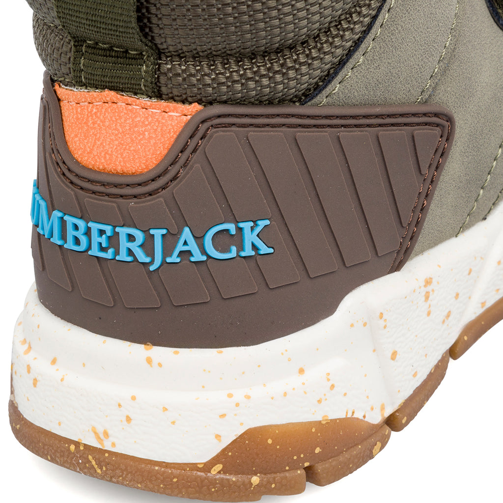 Sneakers da bambino verde militare con logo Lumberjack