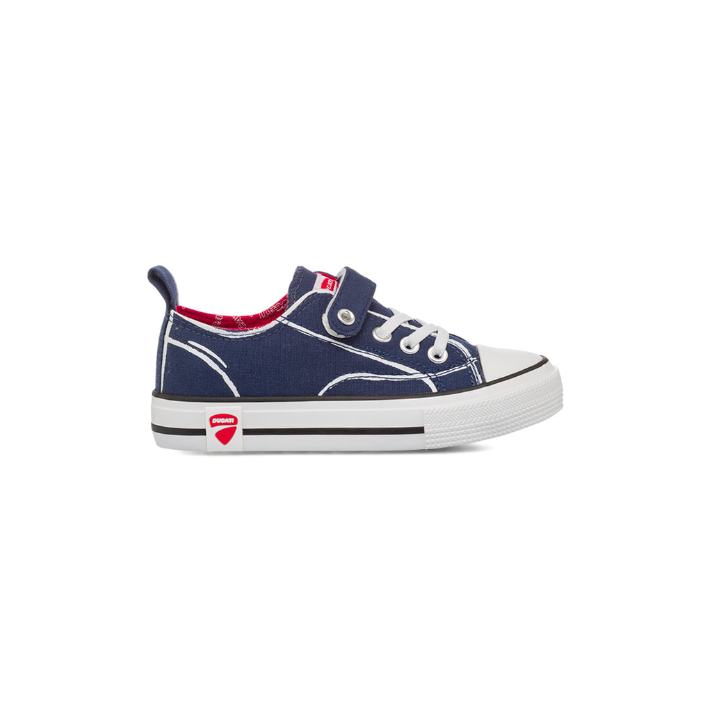 Sneakers blu da Bambino Ducati con chiusura a strappo