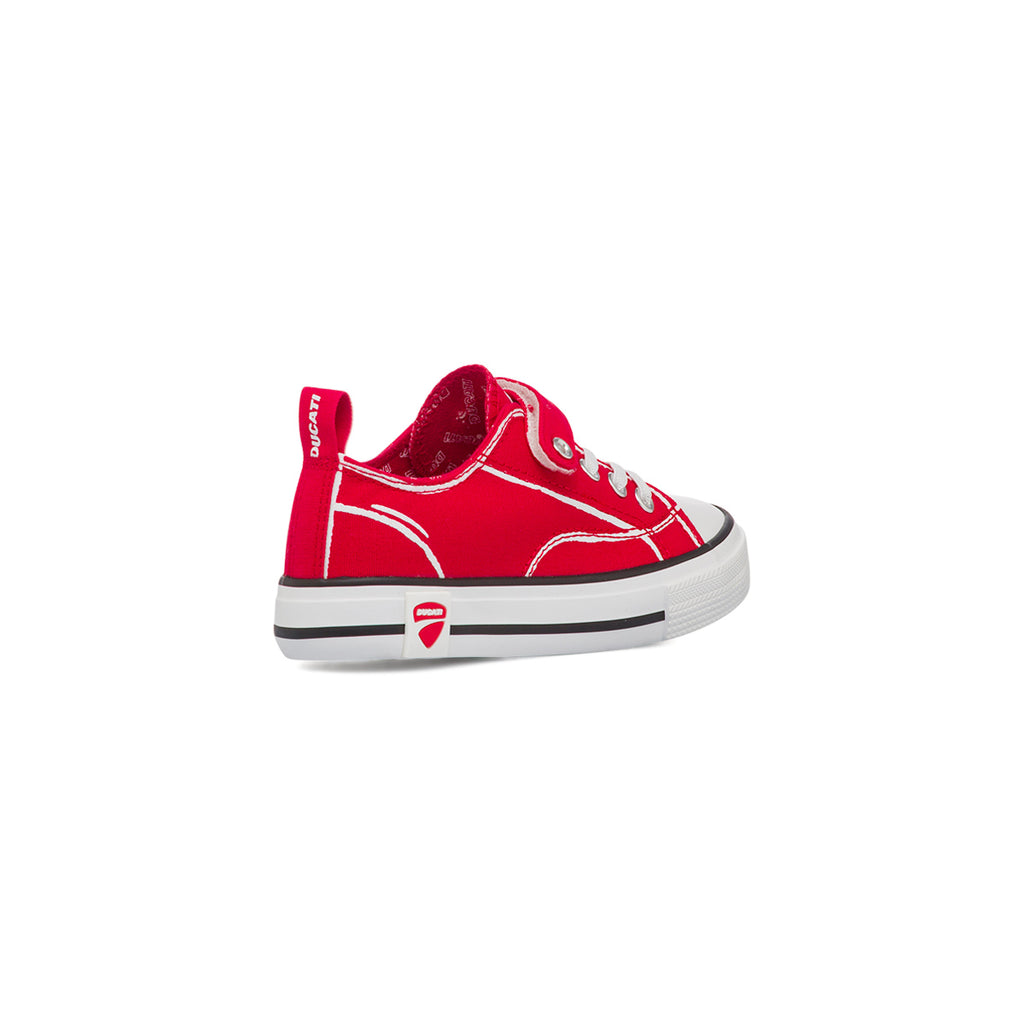 Sneakers rosse da Bambino Ducati con chiusura a strappo