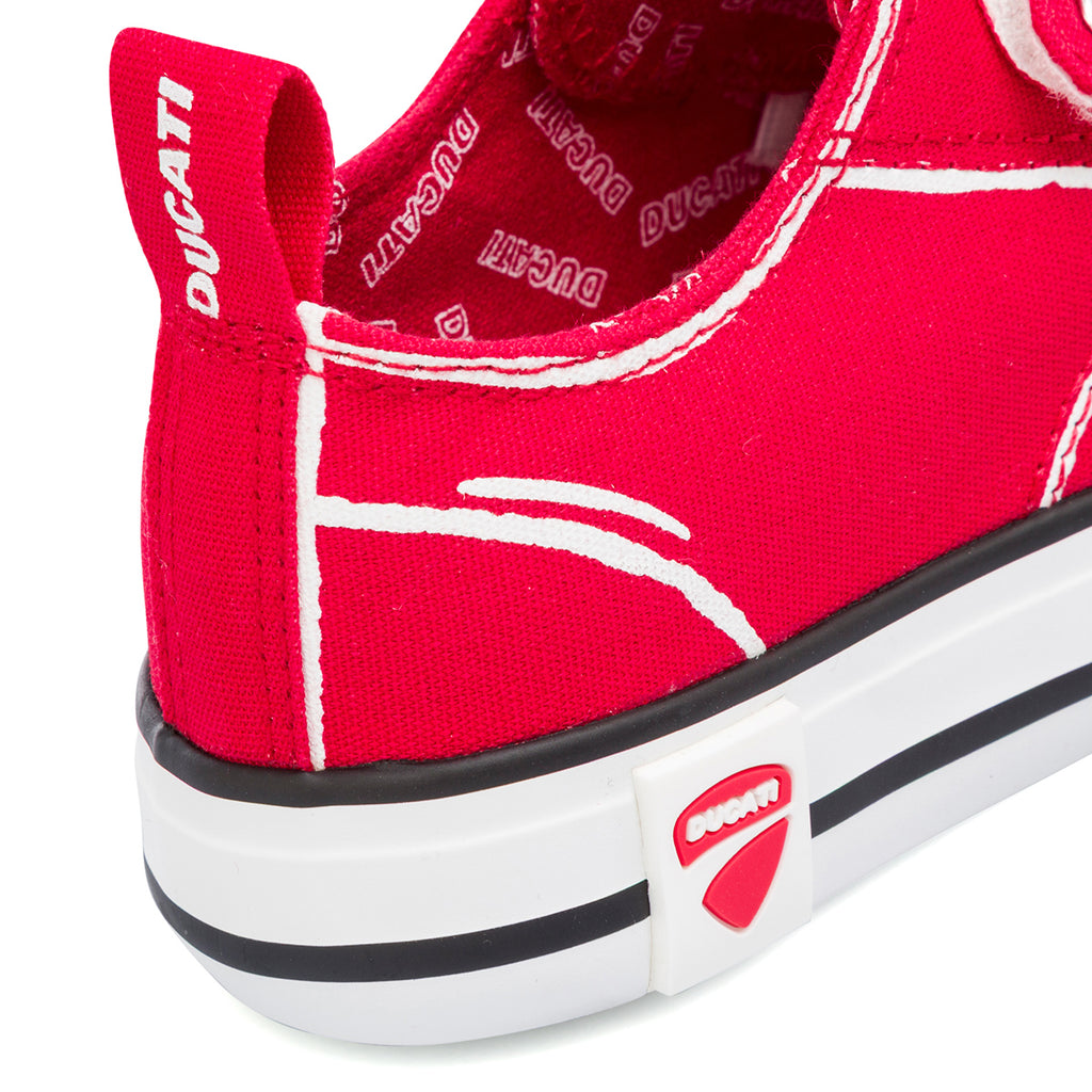 Sneakers rosse da Bambino Ducati con chiusura a strappo