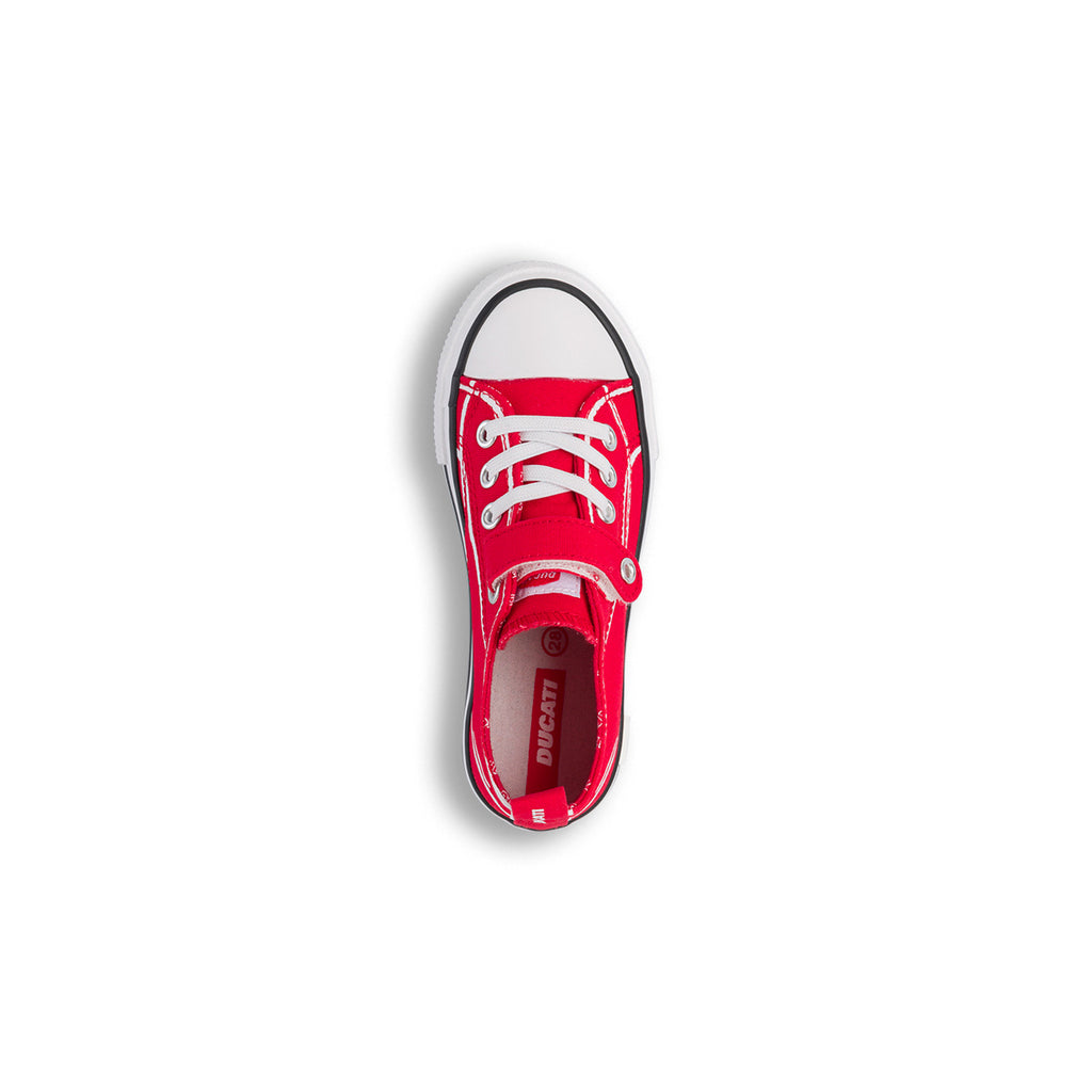 Sneakers rosse da Bambino Ducati con chiusura a strappo
