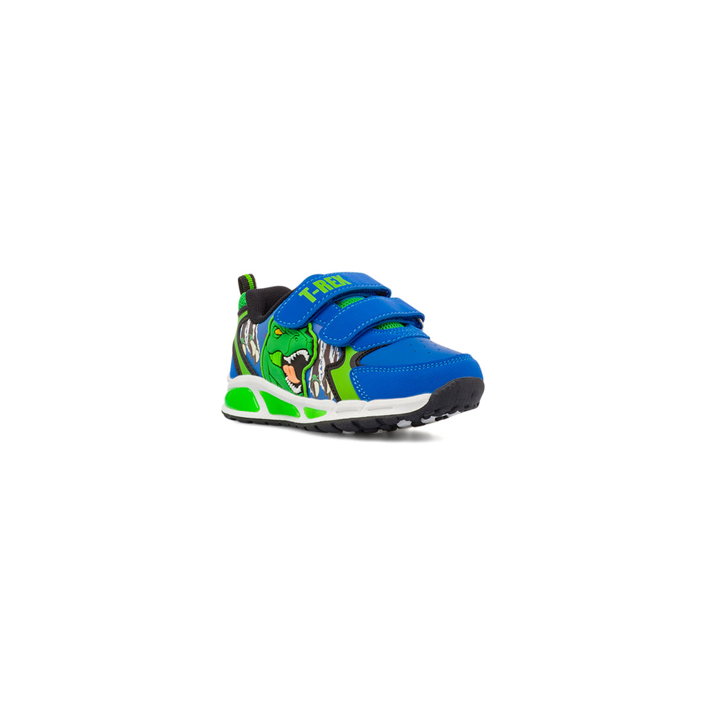 Sneakers blu da Bambino con Luci e stampa Dinosauri