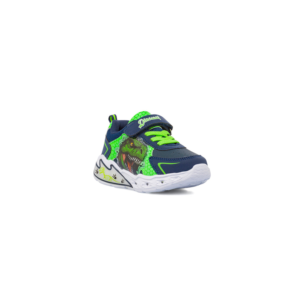Sneakers blu e versi con Luci da Bambino Dinosauri
