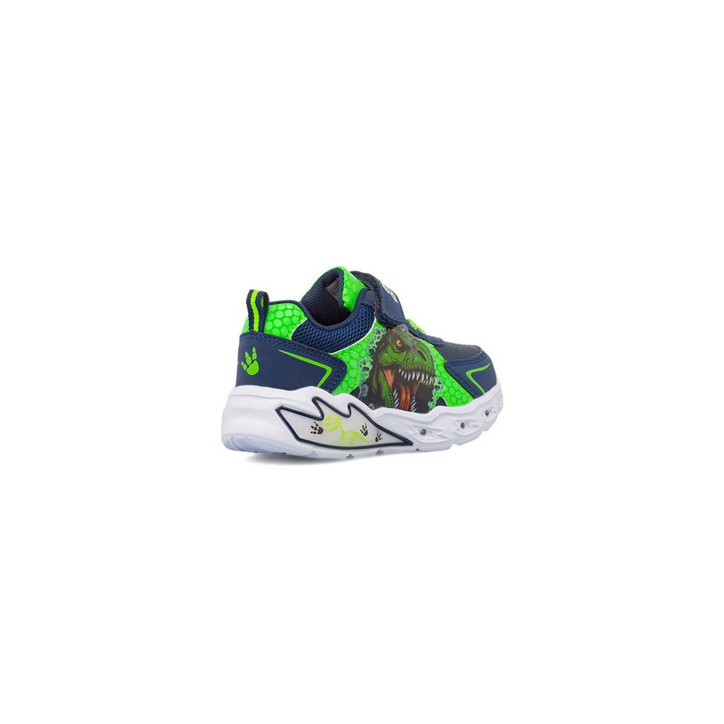 Sneakers blu e versi con Luci da Bambino Dinosauri