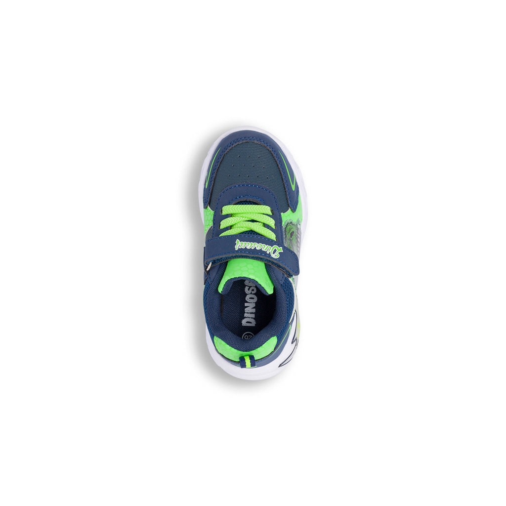 Sneakers blu e versi con Luci da Bambino Dinosauri