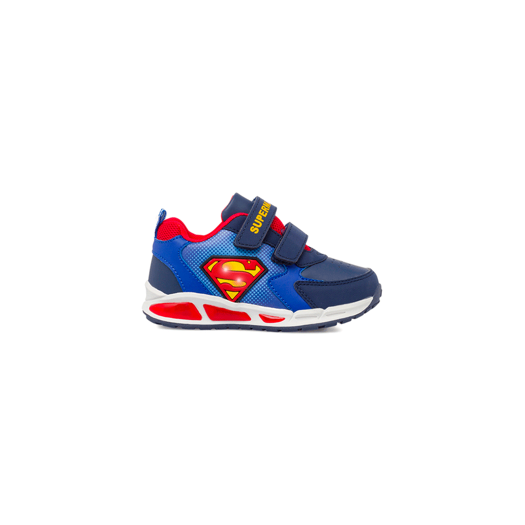 Sneakers blu da Bambino Superman con chiusura a strappo
