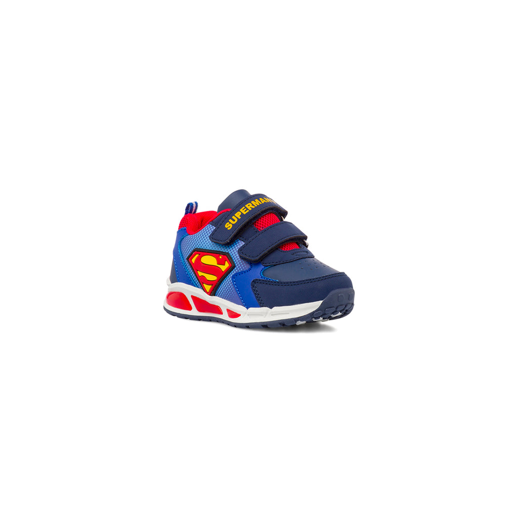 Sneakers blu da Bambino Superman con chiusura a strappo