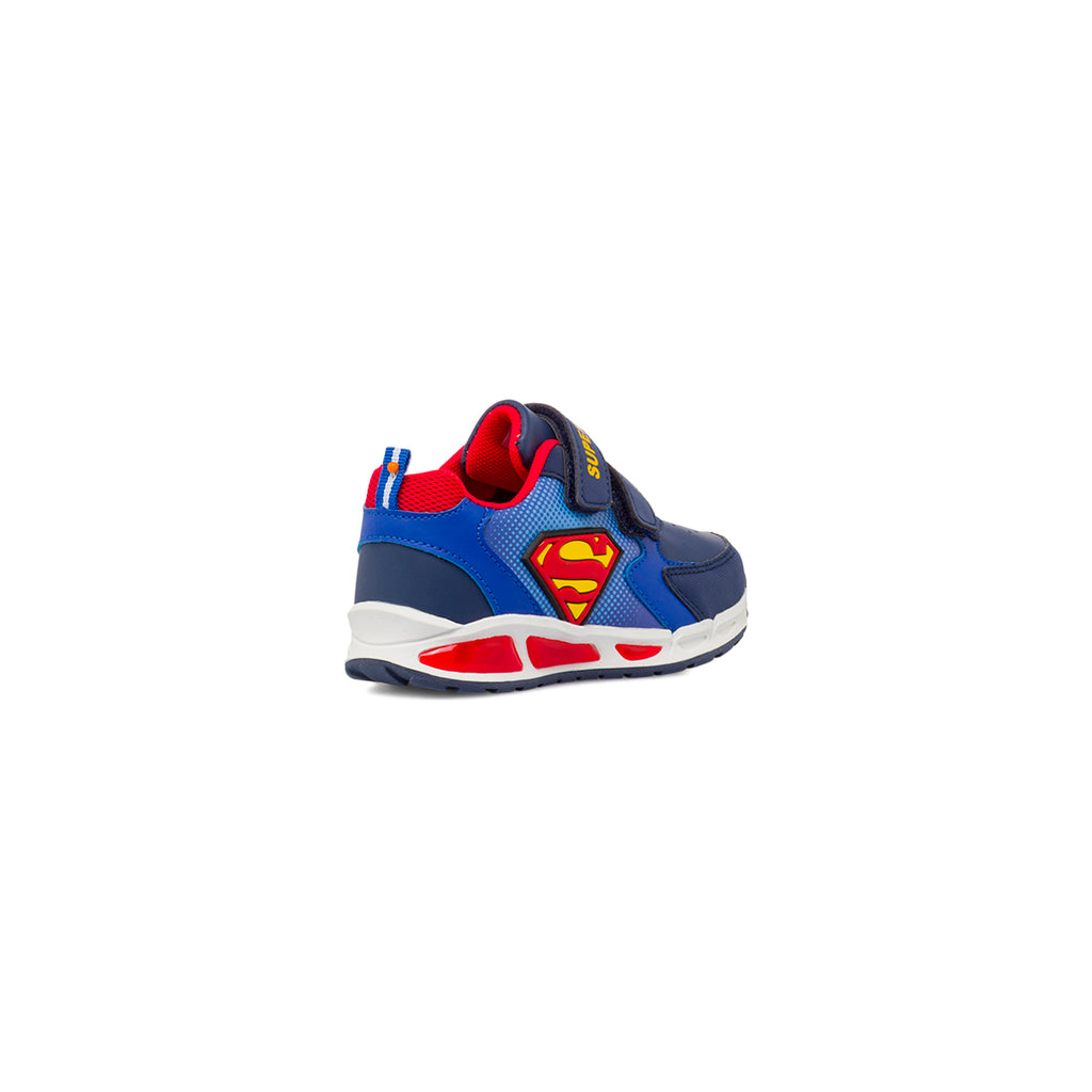 Sneakers blu da Bambino Superman con chiusura a strappo