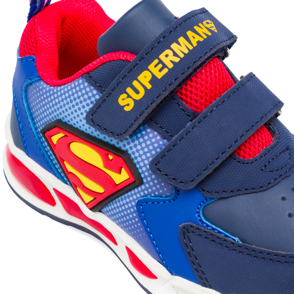 Sneakers blu da Bambino Superman con chiusura a strappo