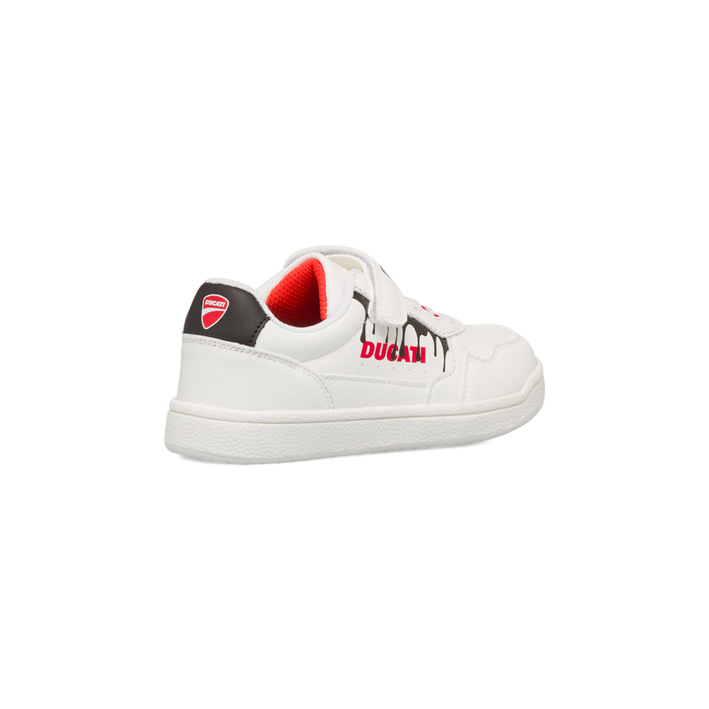 Sneakers bianche da ragazzo con logo laterale Ducati