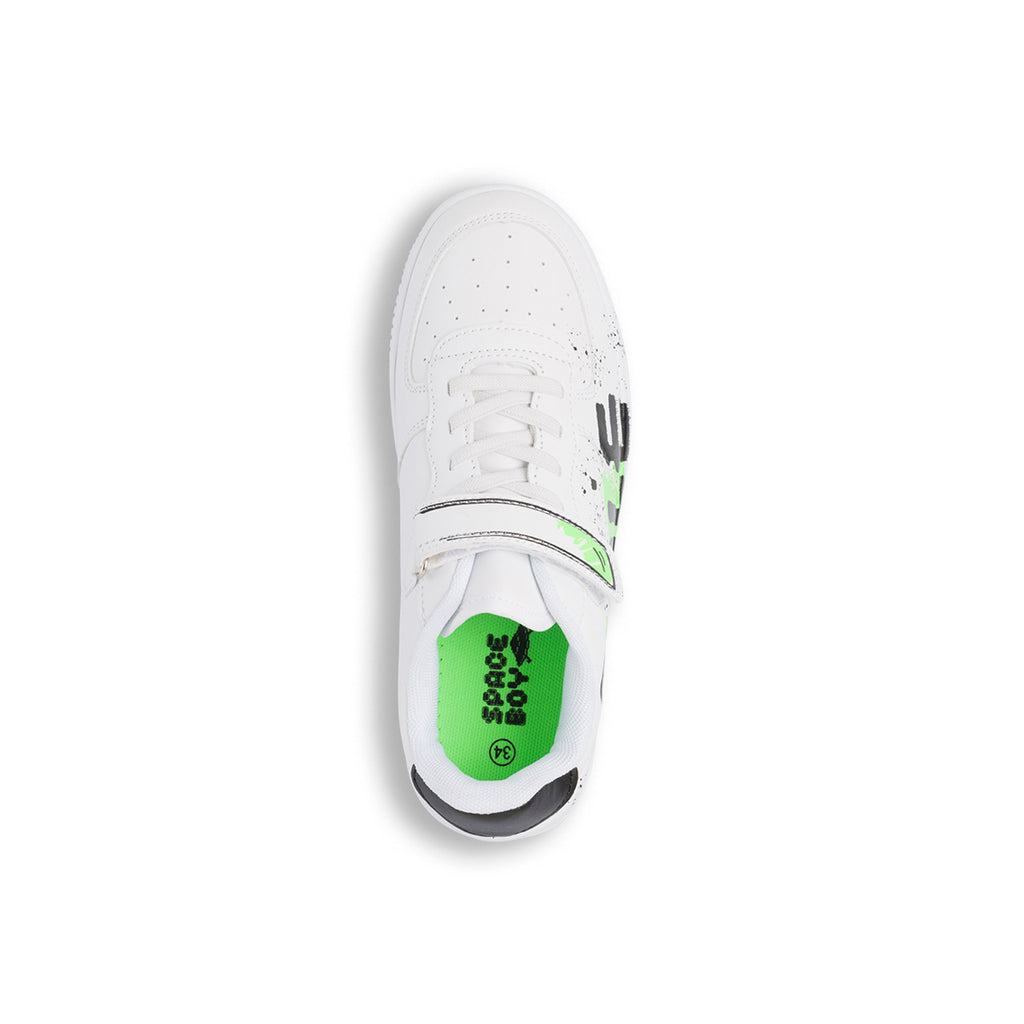 Sneakers bianche da ragazzo con stampa laterale Space Boy