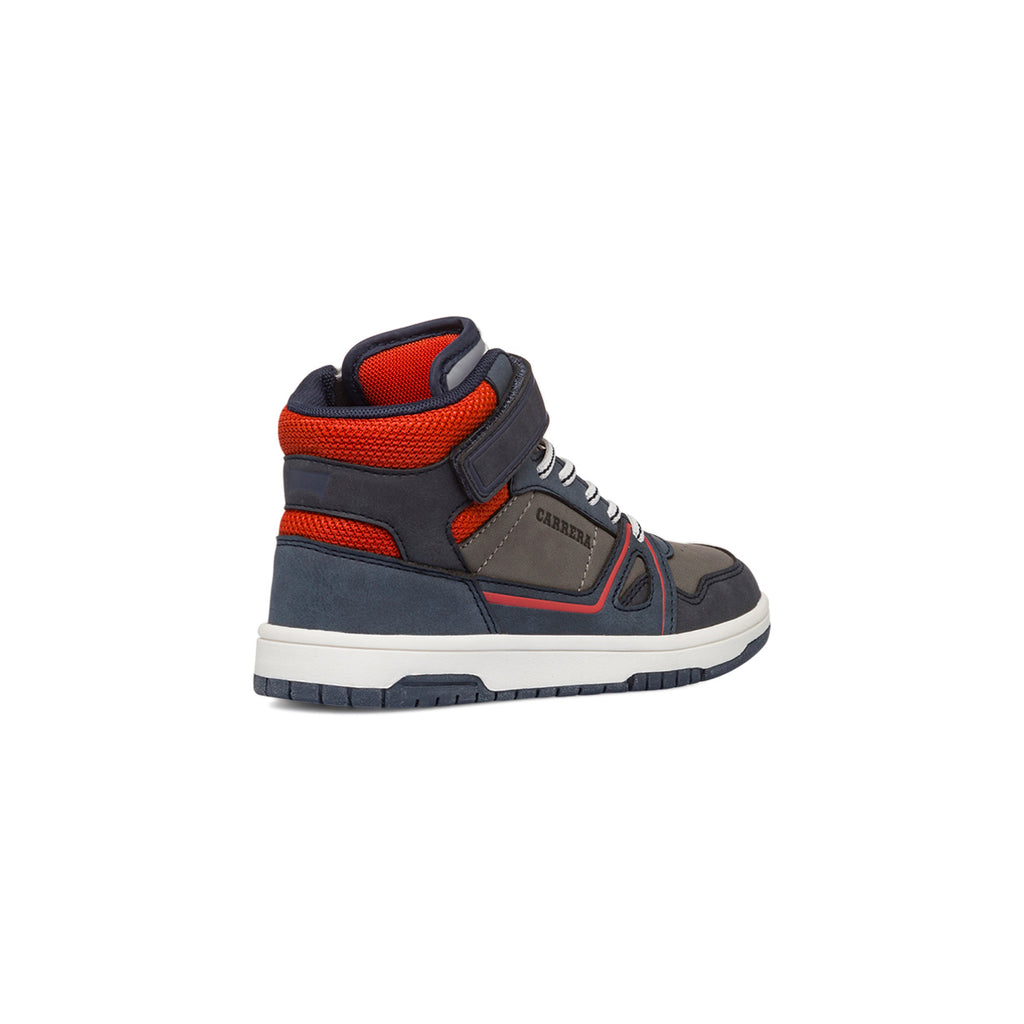 Sneakers alte da ragazzo grigie e blu con logo Carrera Jeans