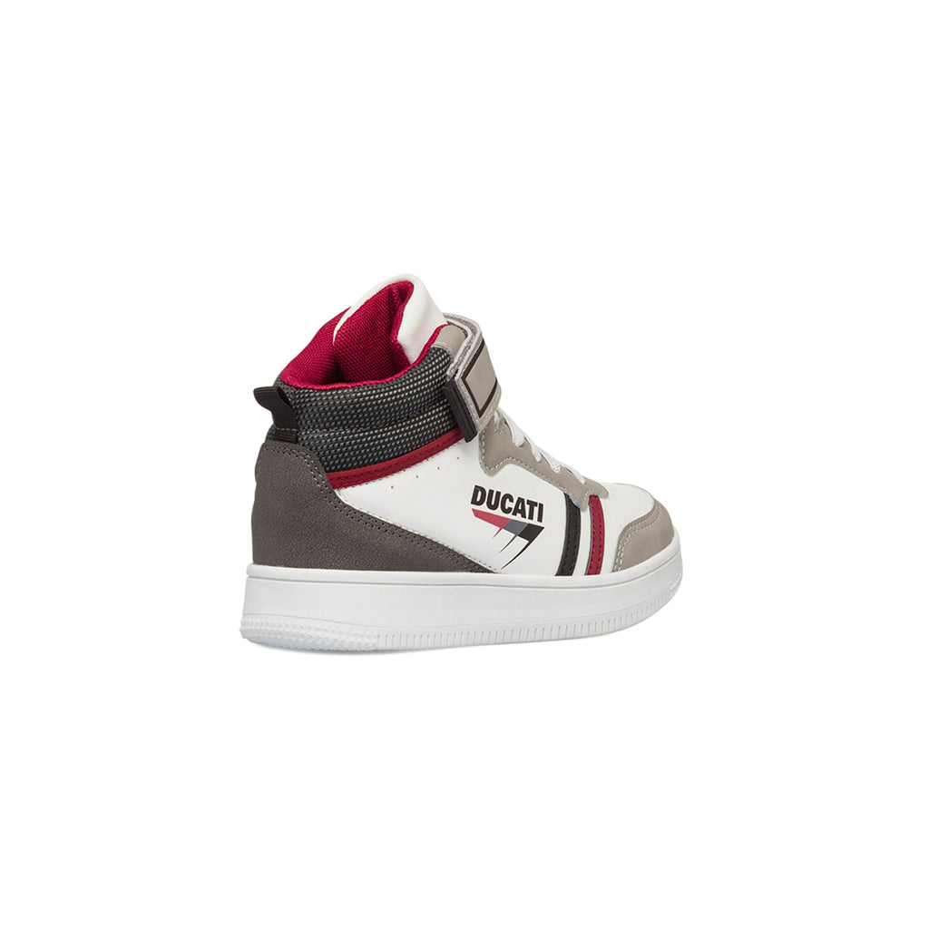 Sneakers alte da bambino bianche e beige Ducati