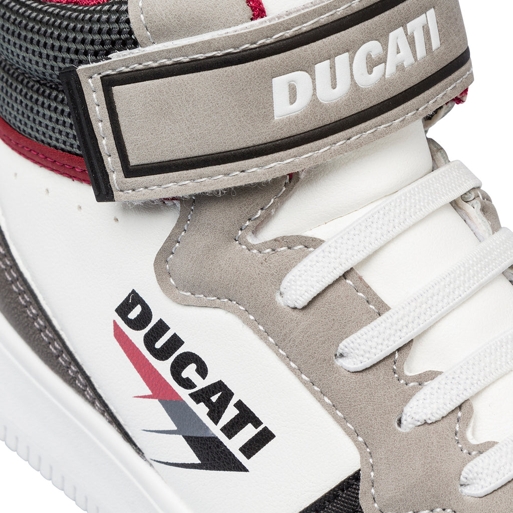 Sneakers alte da bambino bianche e beige Ducati