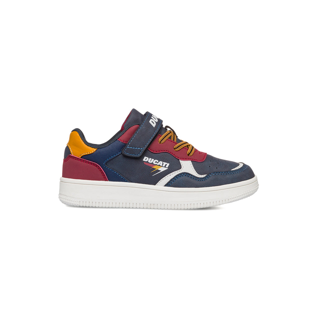 Sneakers da ragazzo blu navy con logo Ducati