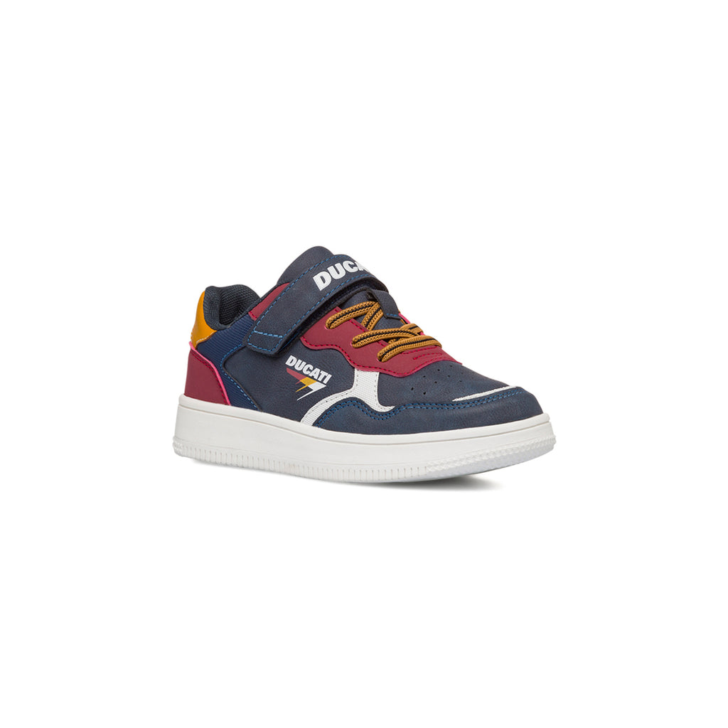 Sneakers da ragazzo blu navy con logo Ducati