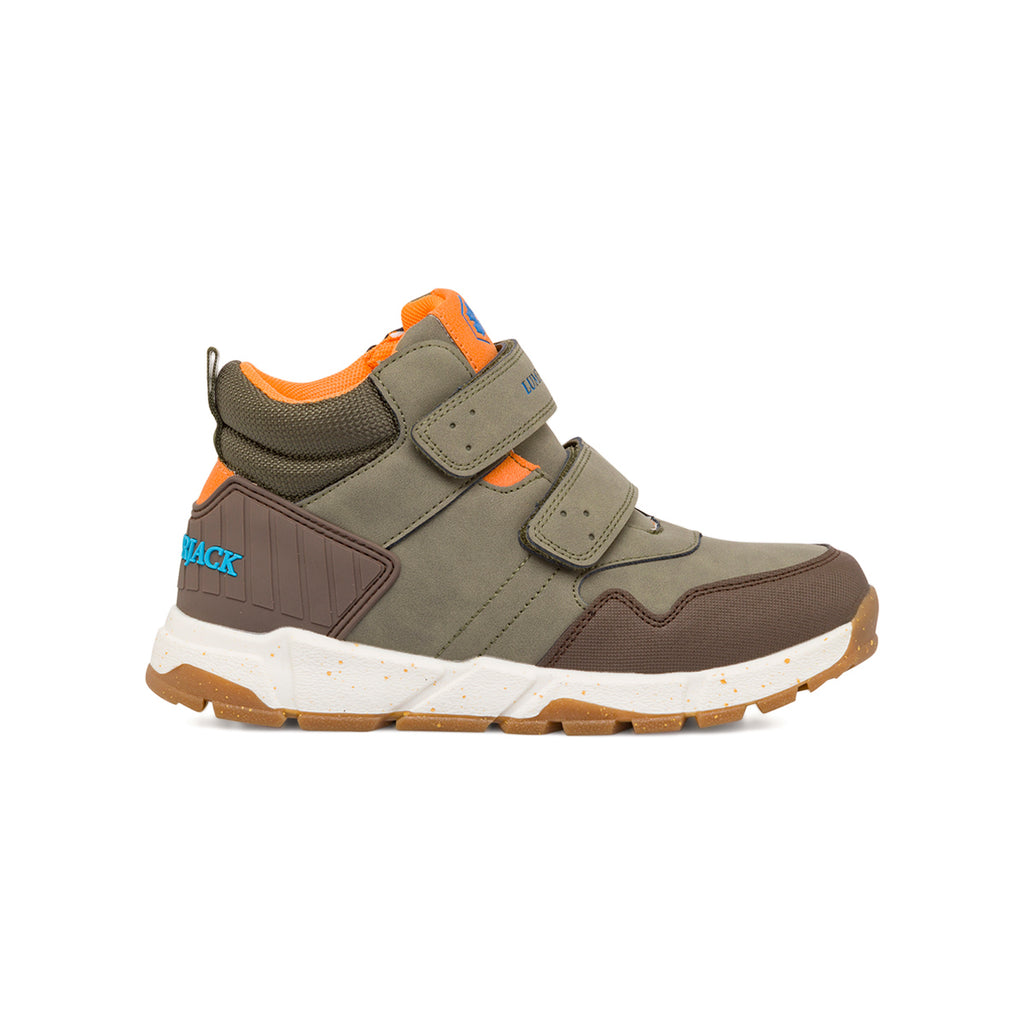 Sneakers da ragazzo verde militare con logo Lumberjack