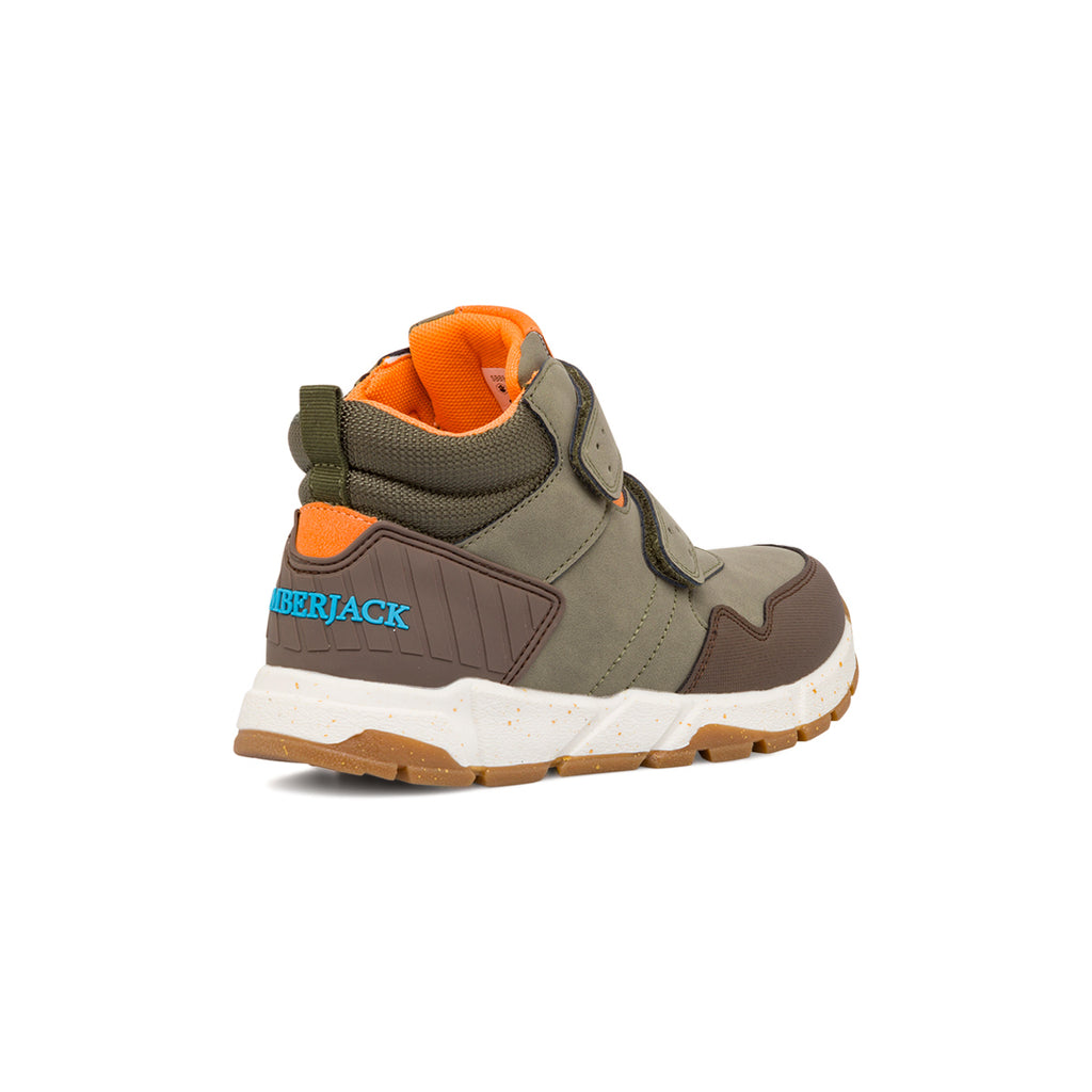 Sneakers da ragazzo verde militare con logo Lumberjack