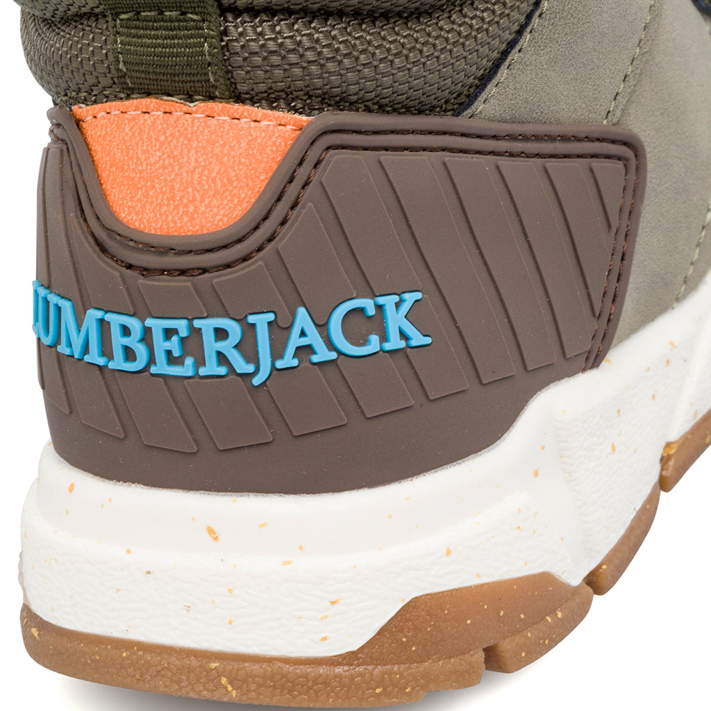 Sneakers da ragazzo verde militare con logo Lumberjack