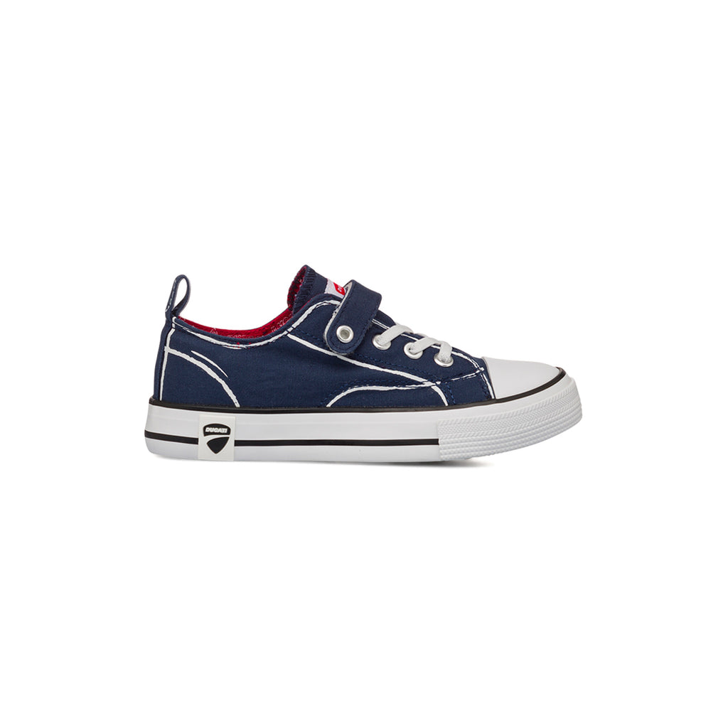 Sneakers blu con strappo in velcro da Bambino Ducati