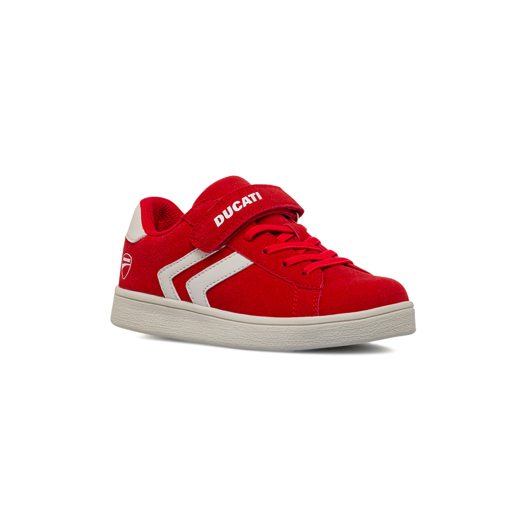 Sneakers rosse da Bambino con chiusura a strappo Ducati
