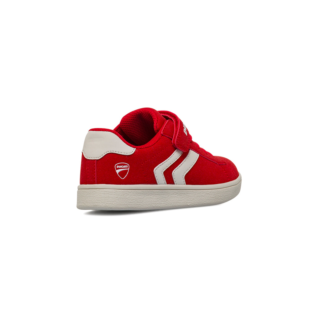 Sneakers rosse da Bambino con chiusura a strappo Ducati