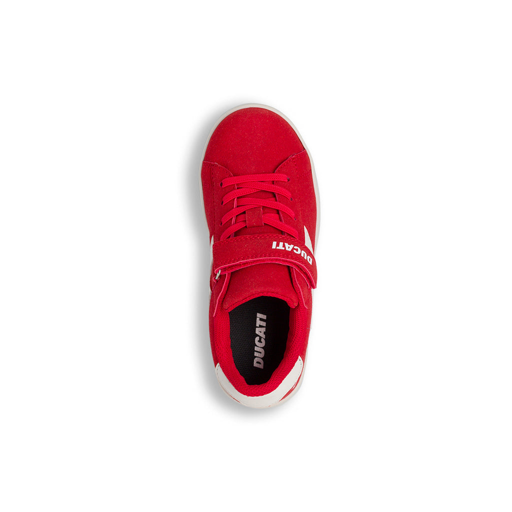 Sneakers rosse da Bambino con chiusura a strappo Ducati