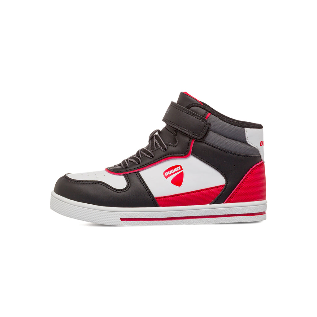 Sneakers alte bicolore nere da Bambino con strappo Ducati