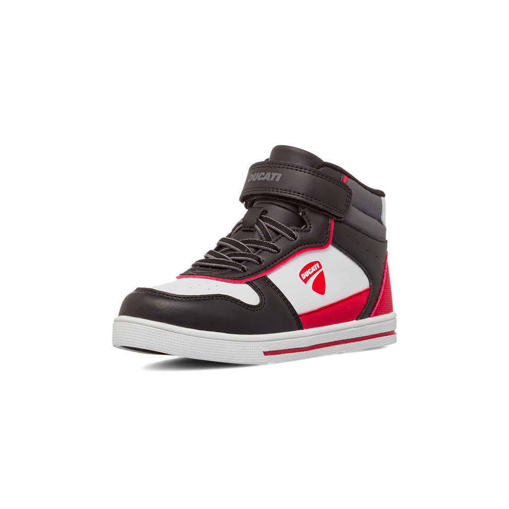 Sneakers alte bicolore nere da Bambino con strappo Ducati