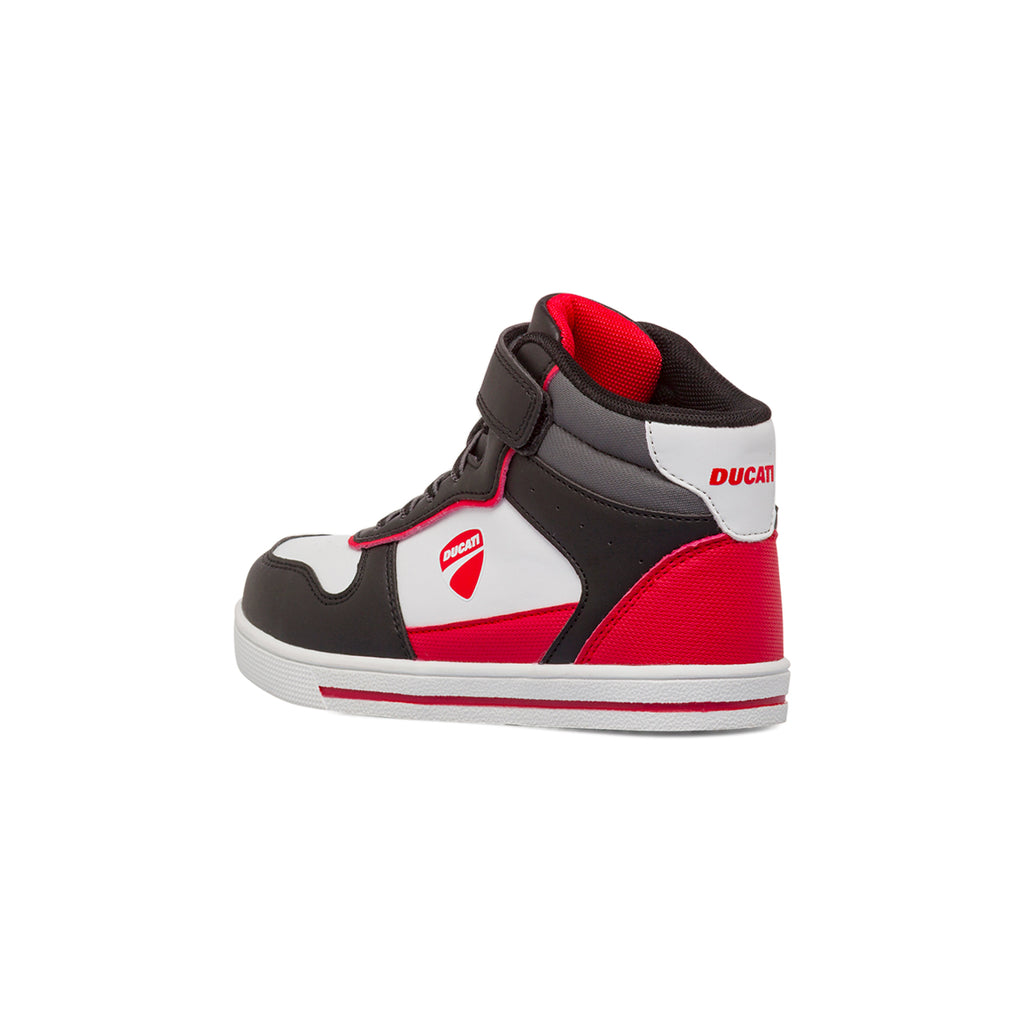 Sneakers alte bicolore nere da Bambino con strappo Ducati