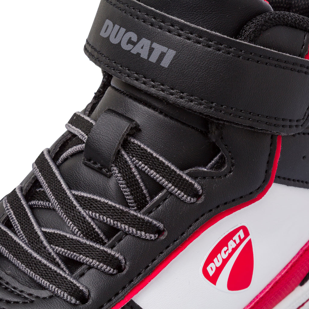 Sneakers alte bicolore nere da Bambino con strappo Ducati