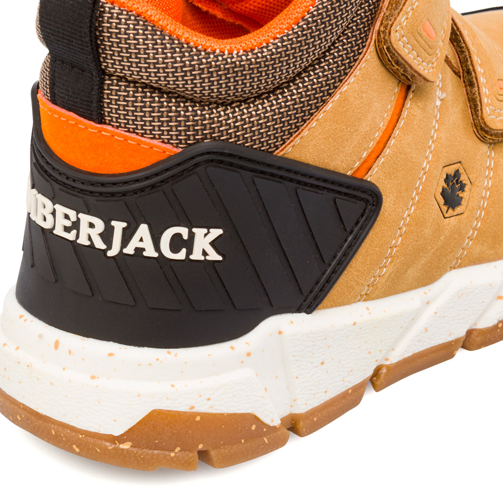 Sneakers alte ocra da Bambino Lumberjack con chiusura a strappo