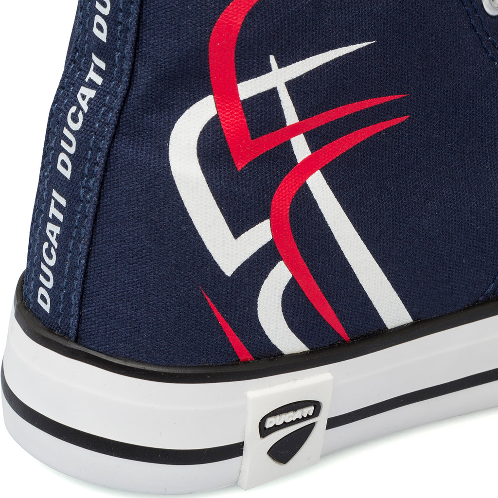 Sneakers alte blu da Ragazzo con stampa laterale Ducati