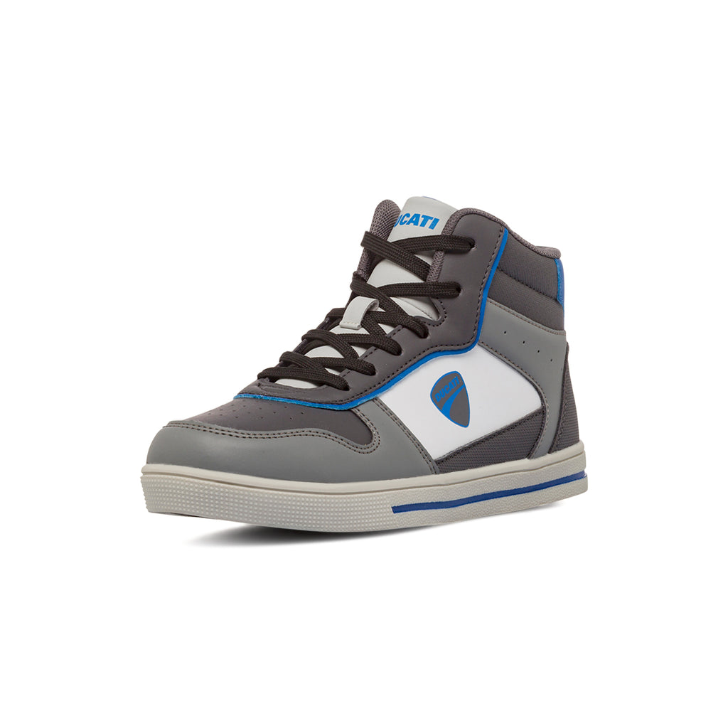 Sneakers grigie da Bambino con dettagli in contrasto blu Ducati