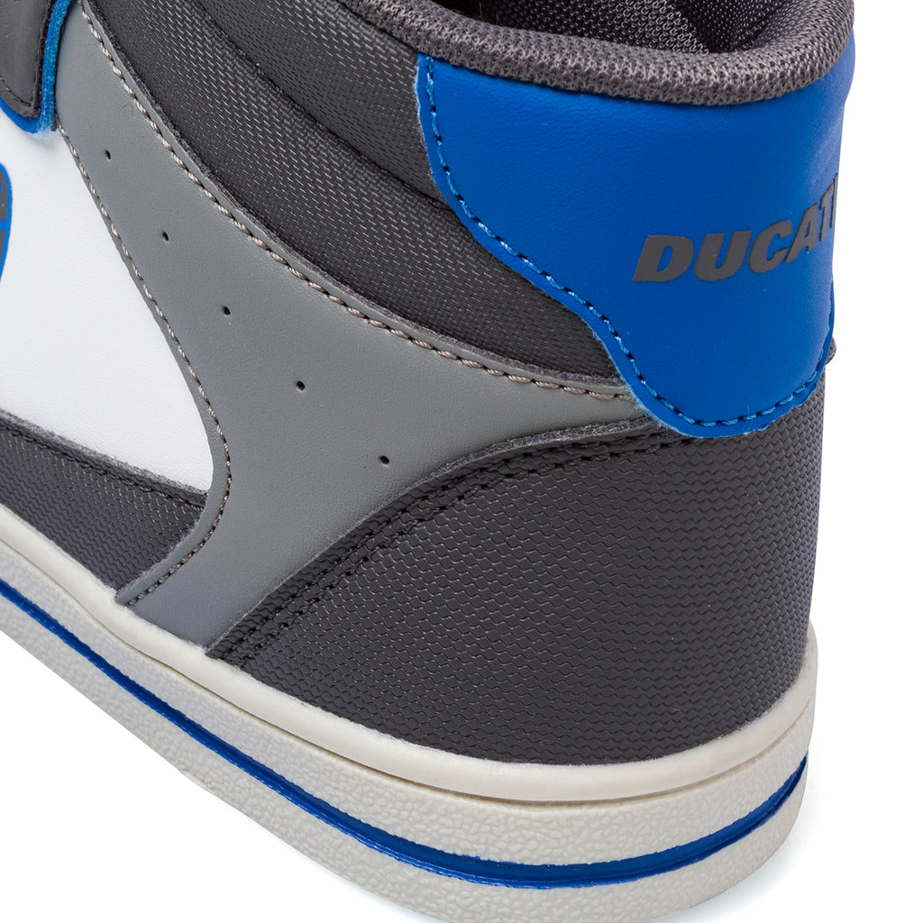 Sneakers grigie da Bambino con dettagli in contrasto blu Ducati