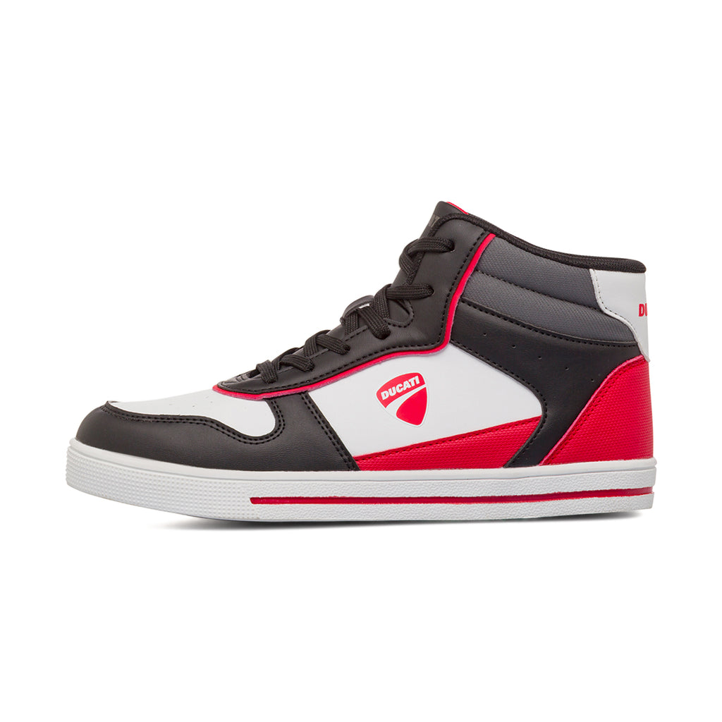 Sneakers alte bicolore nere da Bambino con logo laterale Ducati
