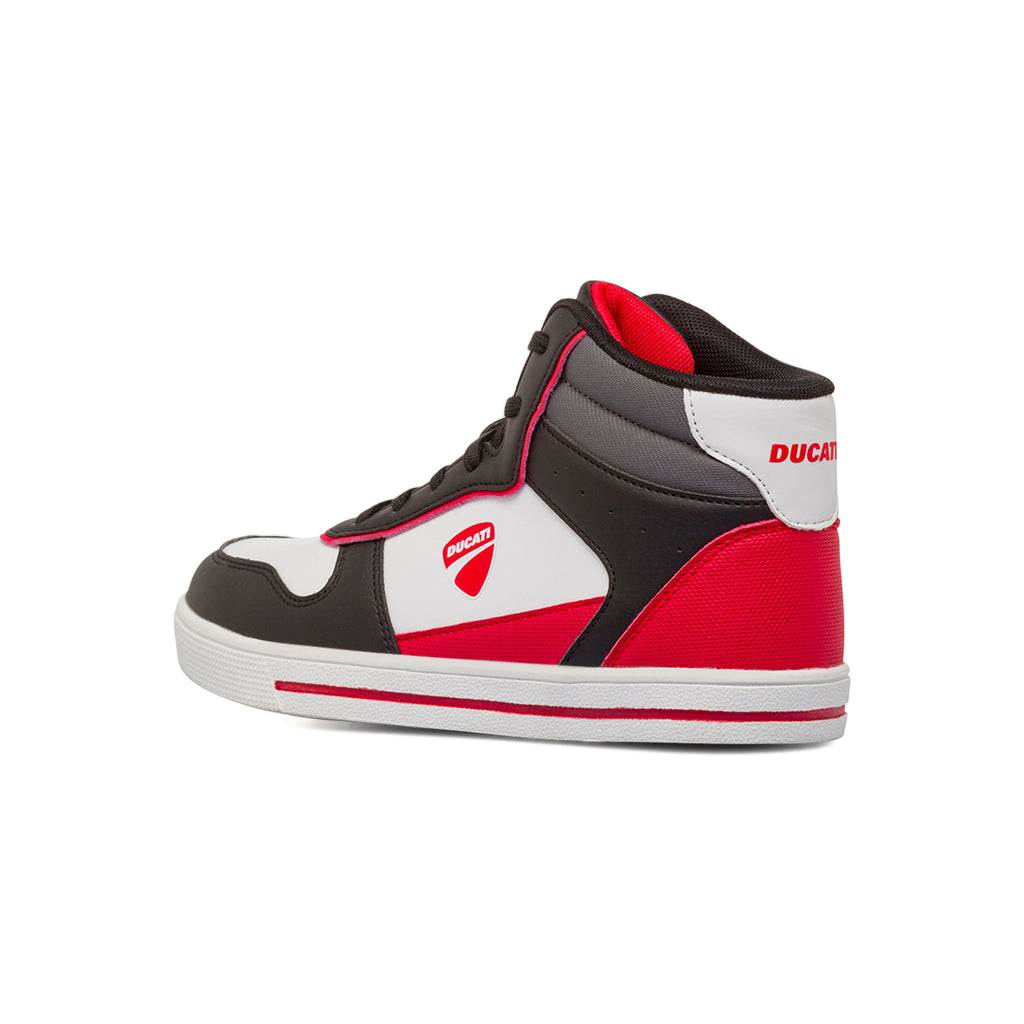 Sneakers alte bicolore nere da Bambino con logo laterale Ducati