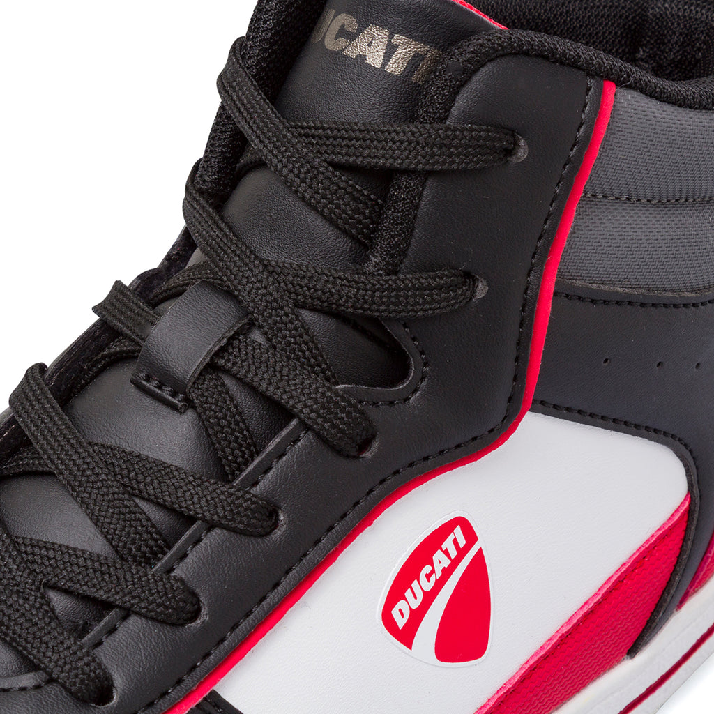 Sneakers alte bicolore nere da Bambino con logo laterale Ducati