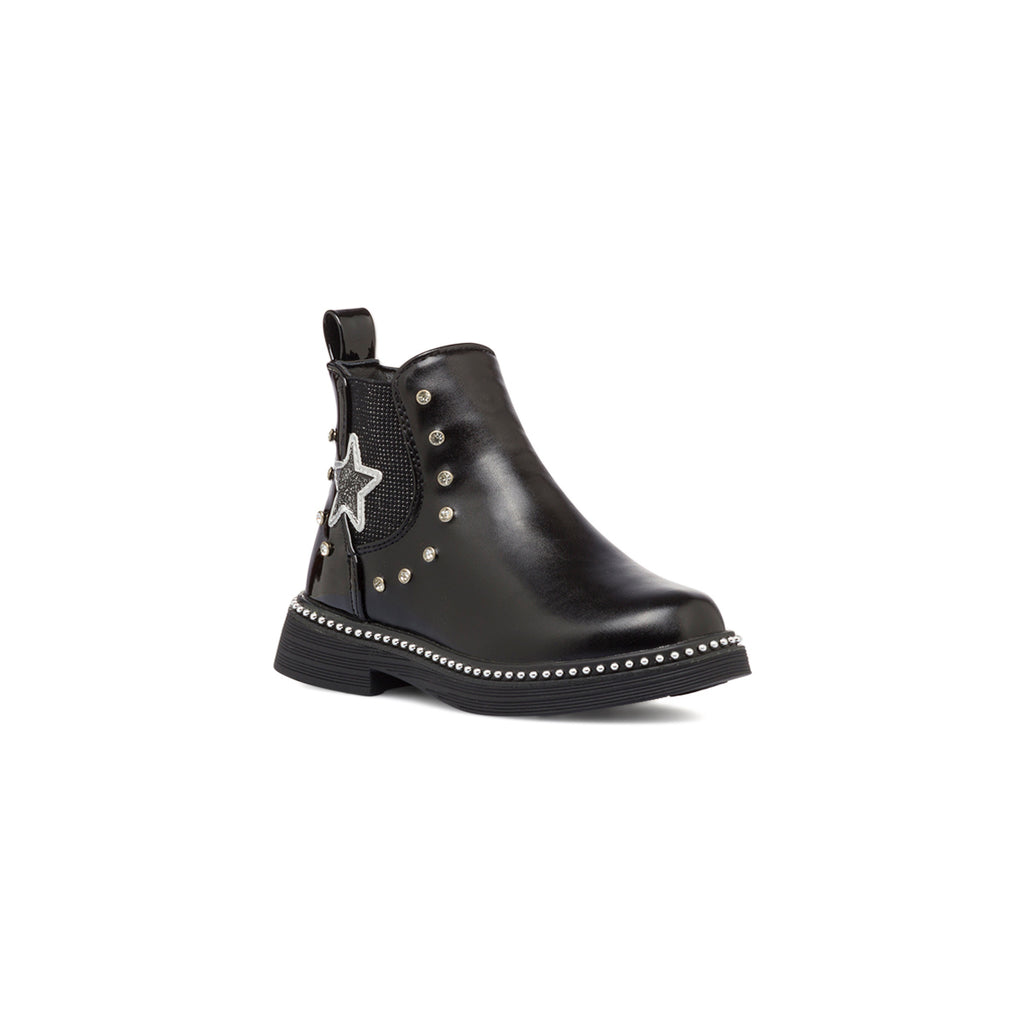 Anfibi neri da bambina con stellina Le scarpe di Alice
