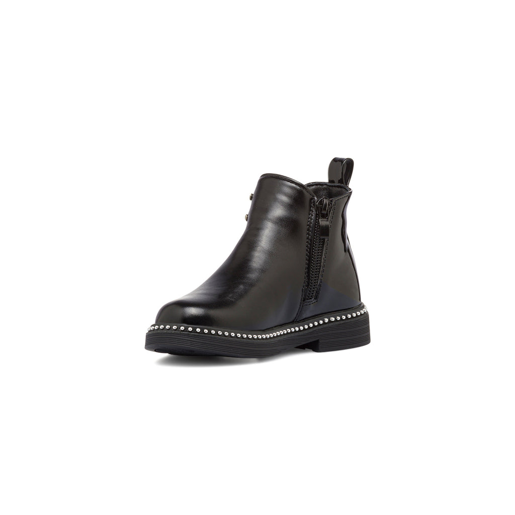Anfibi neri da bambina con stellina Le scarpe di Alice