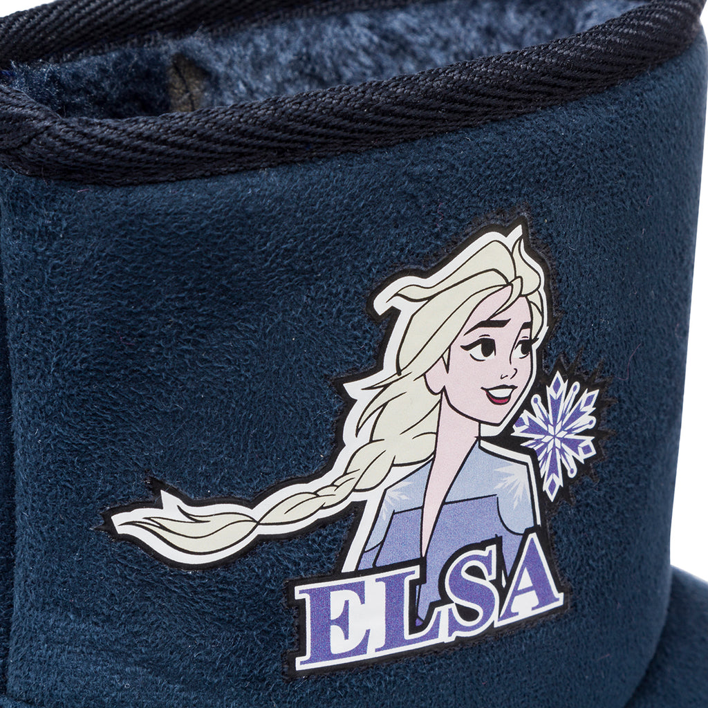 Stivaletti imbottiti da bambina blu effetto scamosciato Frozen