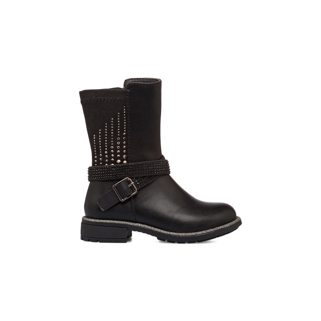 Stivali biker neri da bambina con borchie Le Scarpe di Alice