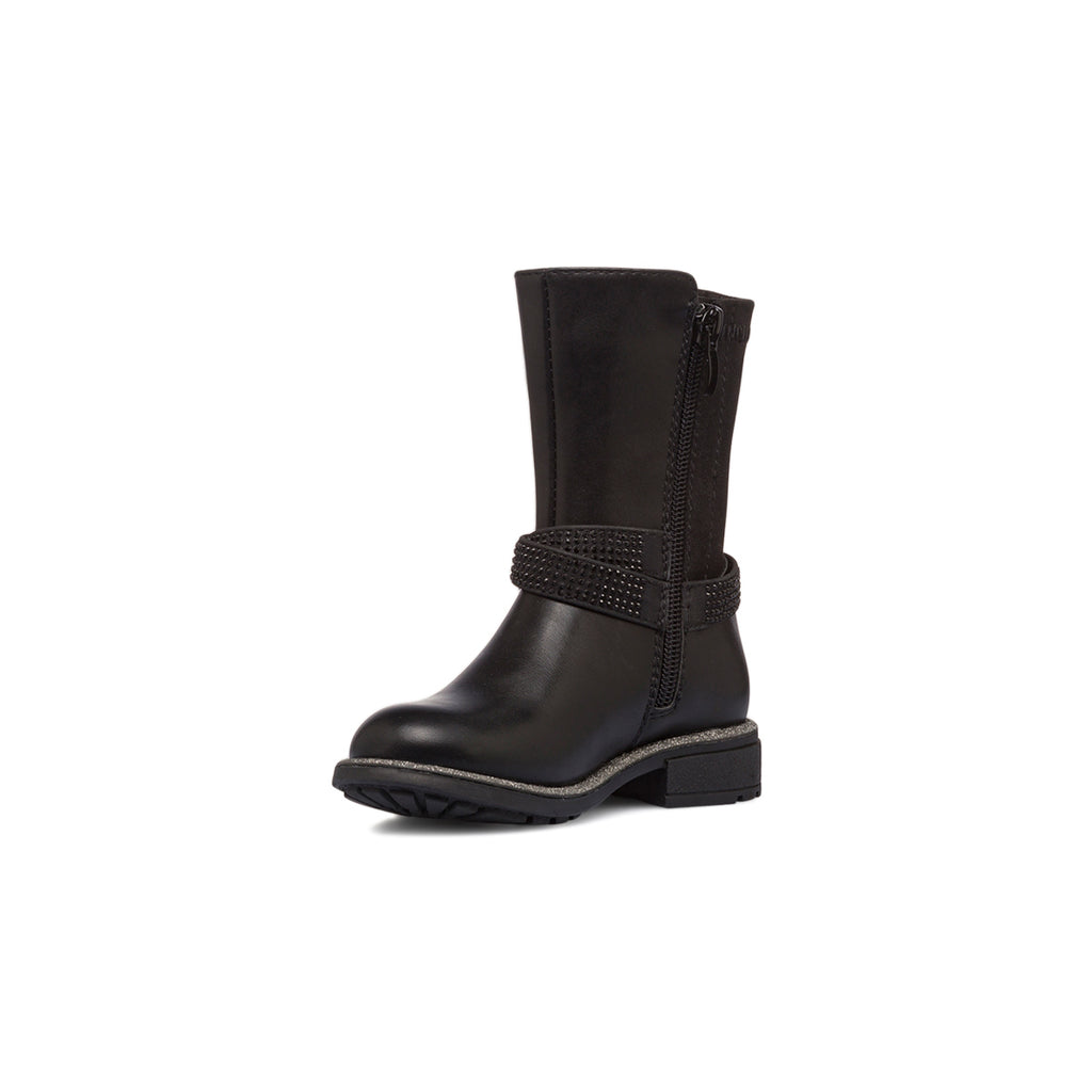 Stivali biker neri da bambina con borchie Le Scarpe di Alice