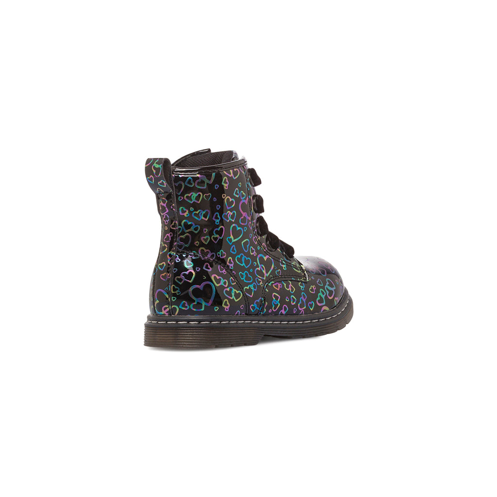 Anfibi neri da Bambina con cuori multicolore Le scarpe di Alice