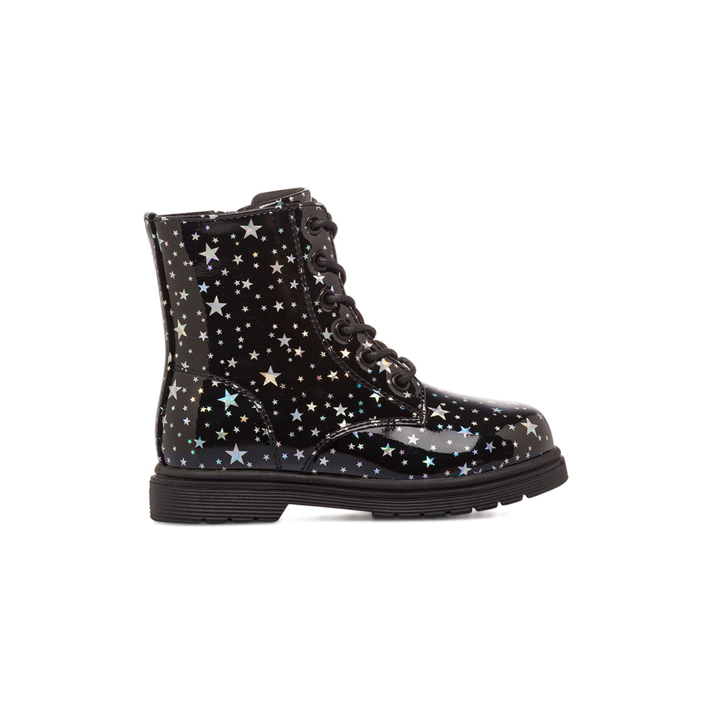Anfibi neri da Bambina con stelle Le Scarpe di Alice