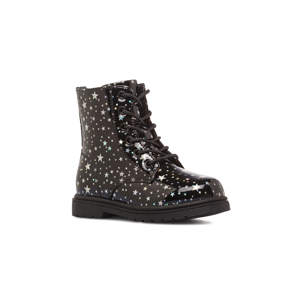 Anfibi neri da Bambina con stelle Le Scarpe di Alice