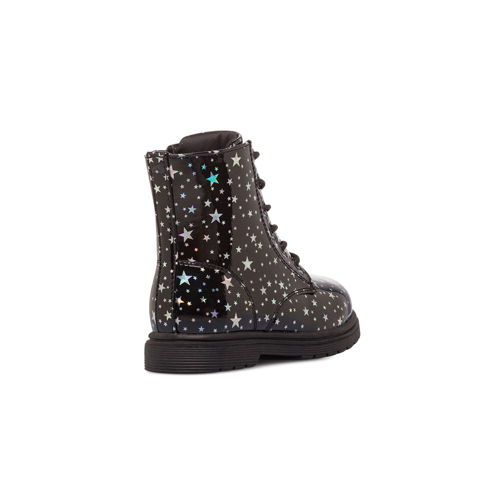 Anfibi neri da Bambina con stelle Le Scarpe di Alice