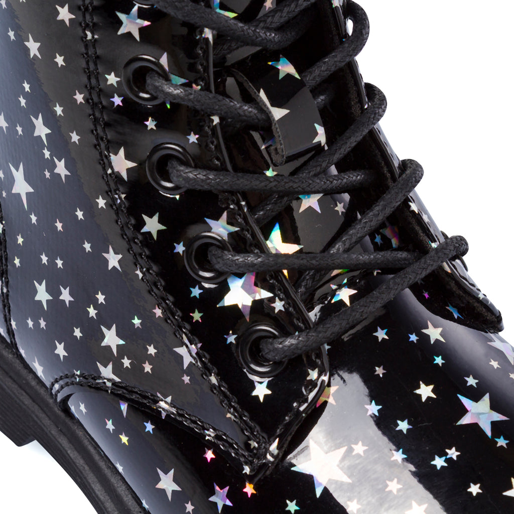 Anfibi neri da Bambina con stelle Le Scarpe di Alice