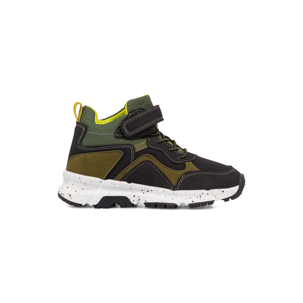 Sneakers da bambino neri e verde militare Birilli&Monelli